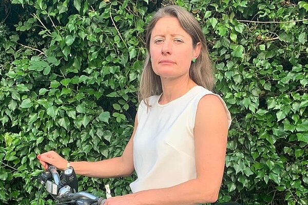 Helen Maguire with bicycle