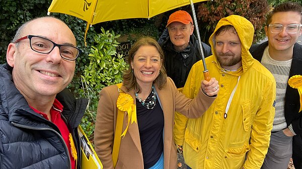 Canvassing in the rain